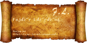 Fejér Lóránt névjegykártya