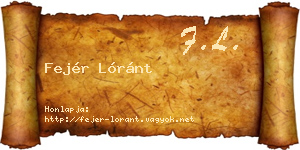 Fejér Lóránt névjegykártya