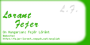 lorant fejer business card